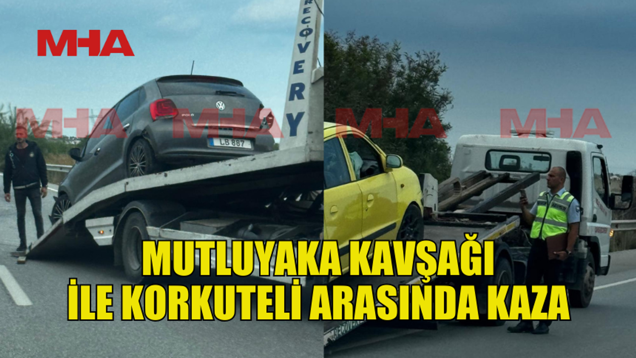 MUTLUYAKA KAVŞAĞI YAKININDA KORKUTELİ'DE MEYDANA GELEN KAZA NEDENİYLE TRAFİK DURDU.