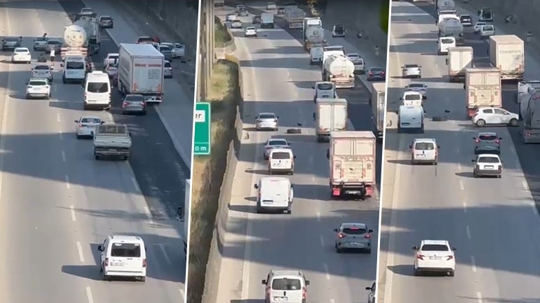 Lastik patlaması trafik karmaşasına yol açtı, ardından ardı sıra trafik kazaları meydana geldi.