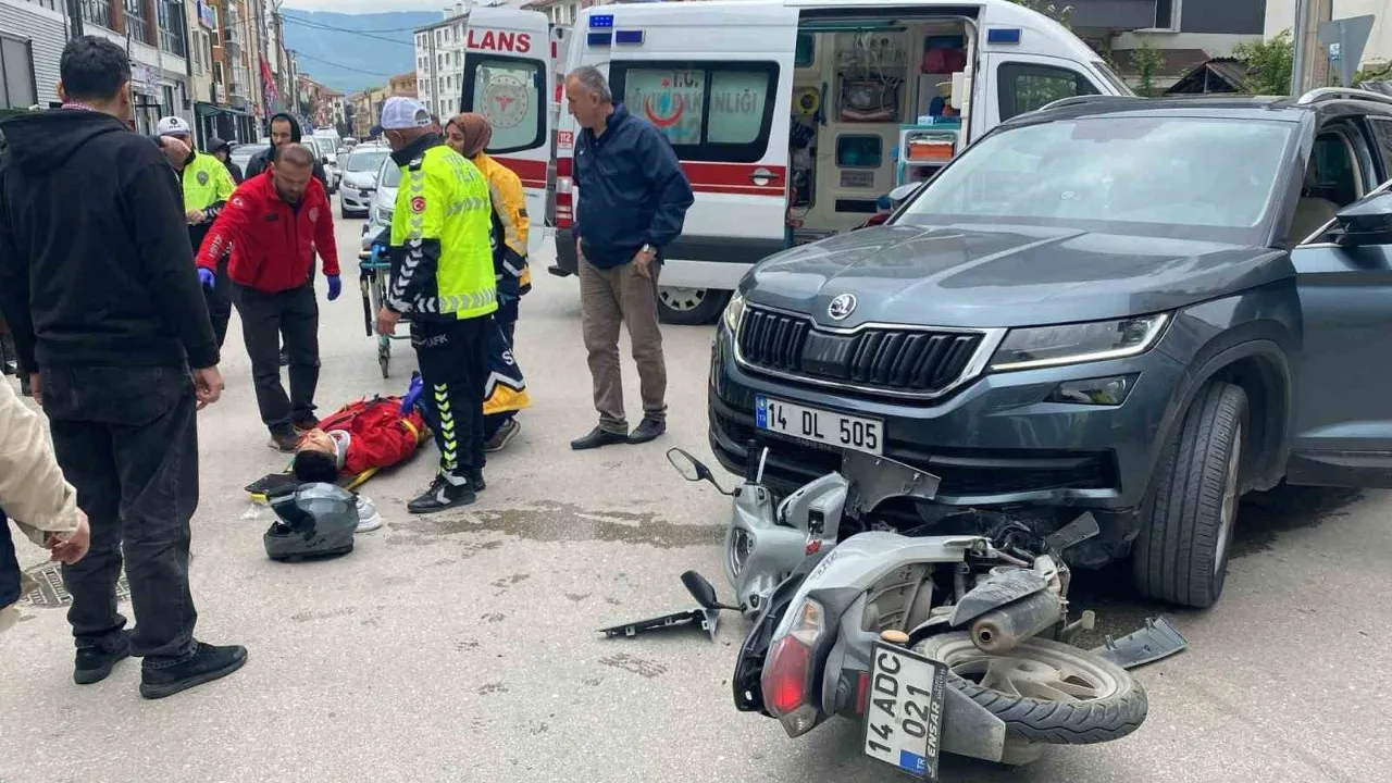 Motosiklet ile cip çarpıştı, sürücü yaralandı