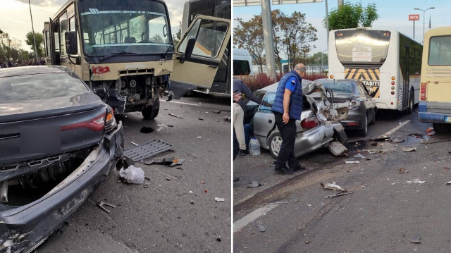 Ankara'da minibüs ışıklarda bekleyen araçlara çarptı: 14 yaralı