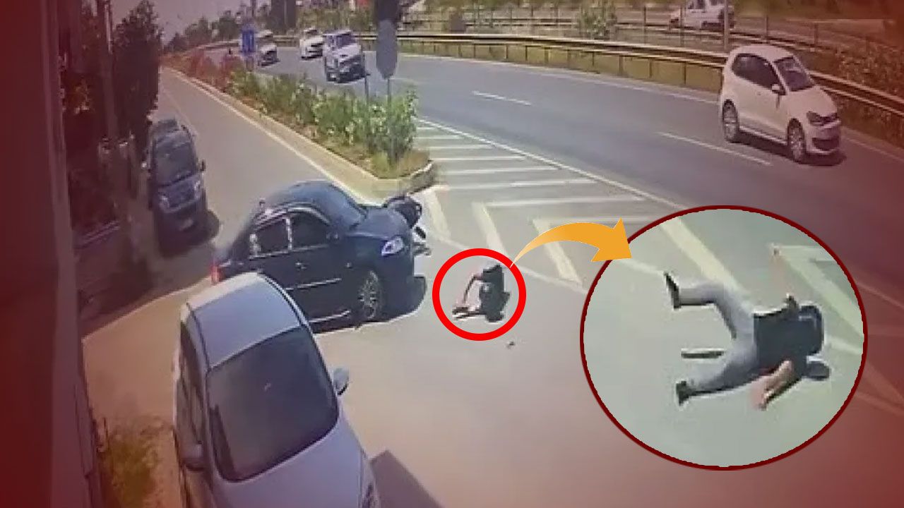Antalya’da alkollü sürücüyle çarpışan motosikletli metrelerce savruldu