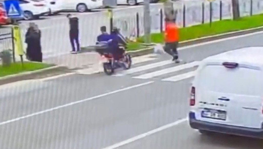 Motosiklet kazasının görüntüleri ortaya çıktı