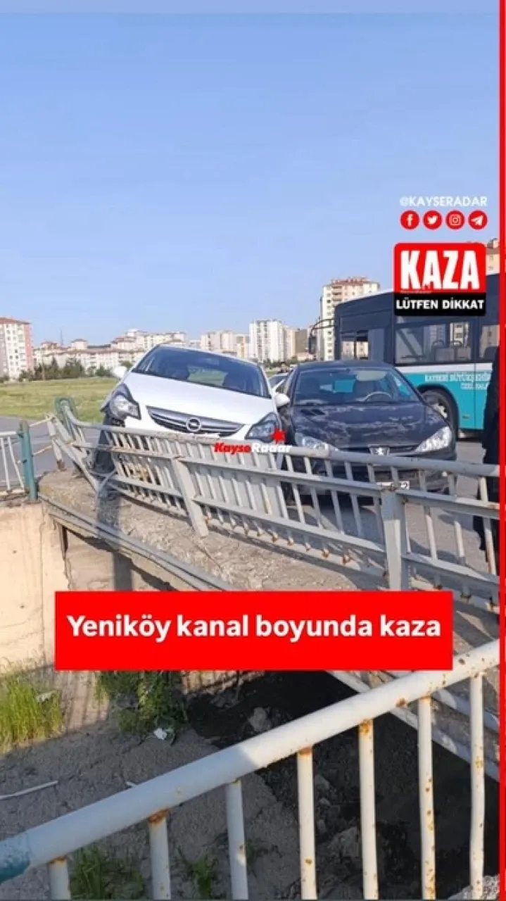 Yeniköy kanal boyunda trafik kazası meydana geldi. Geçmiş olsun