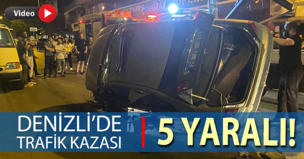 Denizli'de meydana gelen kaza sonucu 5 kişi yaralandı.