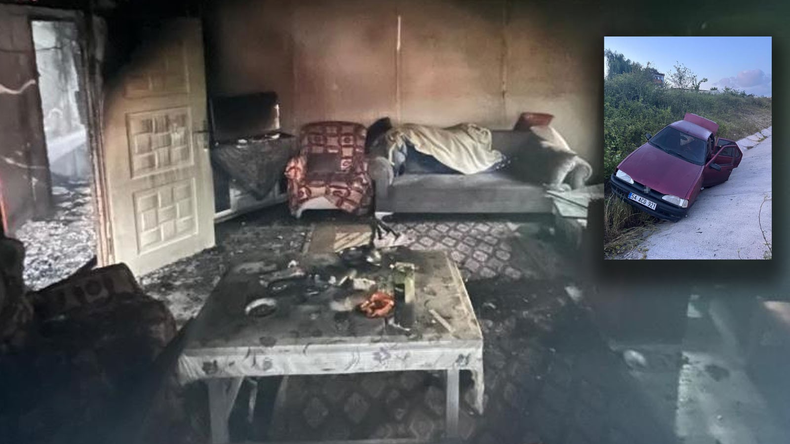 Partneriyle paylaştığı eve yangın çıkardı ve araç kazası yaptıktan sonra kaçtı.
