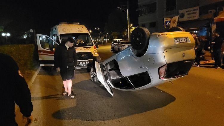 Araç devrildiğinde sorduğu soru herkesi şaşırttı.