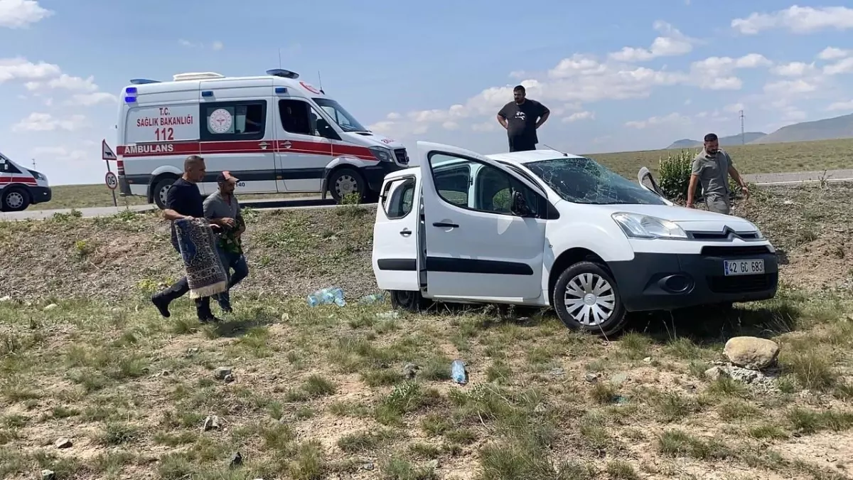 Konya'da kaza sonucu 2 kişi yaralandı.