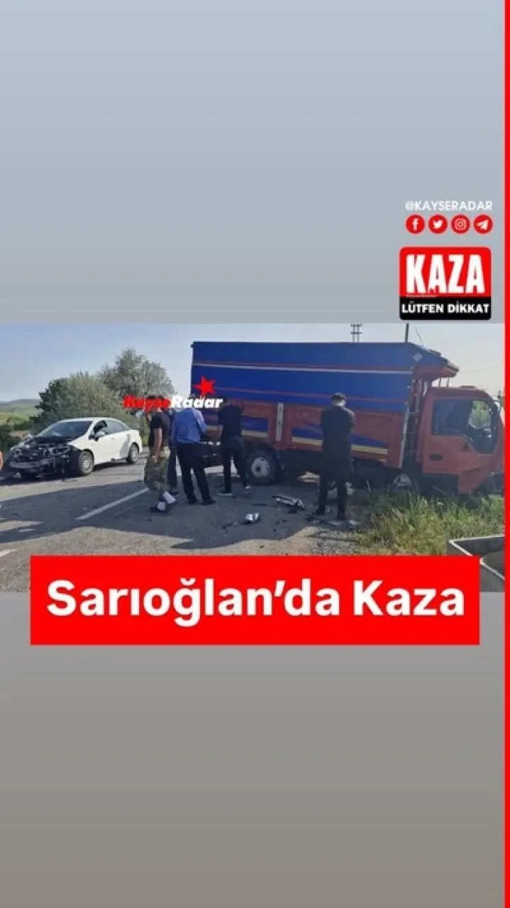 Düzencik Mahallesinde trafik kazası sonucu yaralanan Sarıoğlan var.
