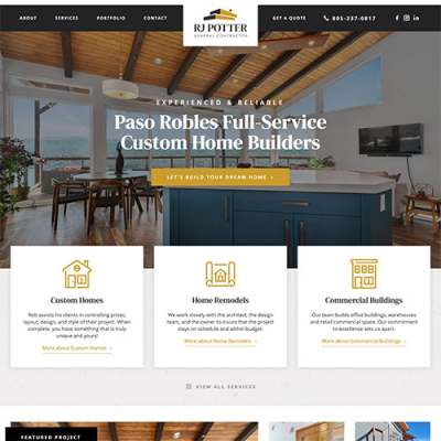 RJ Potter General Contractor website screenshot