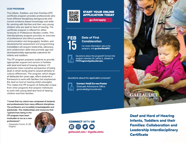 Deaf and Hard of Hearing Infants, Toddlers and their Families: Collaboration and Leadership Interdisciplinary Certificate