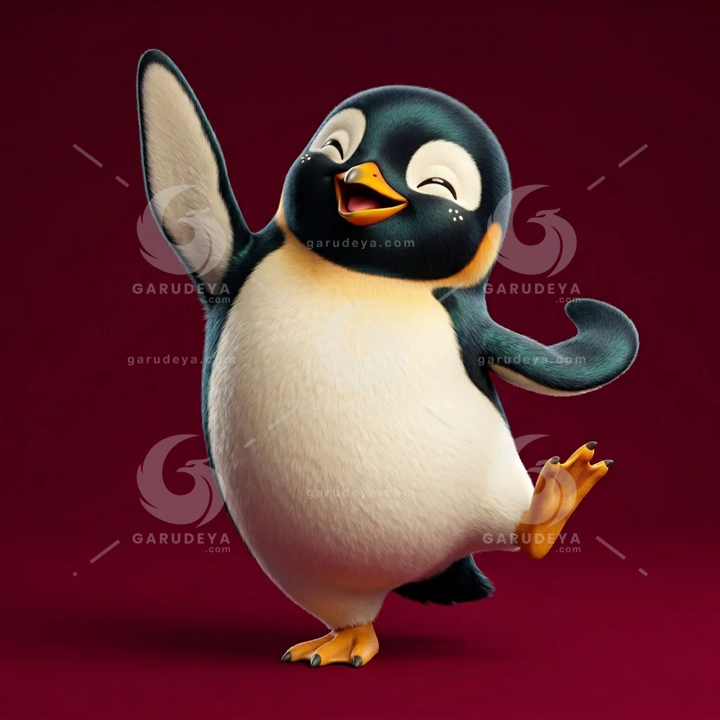 3D Animal Character Happy Dancing Penguin