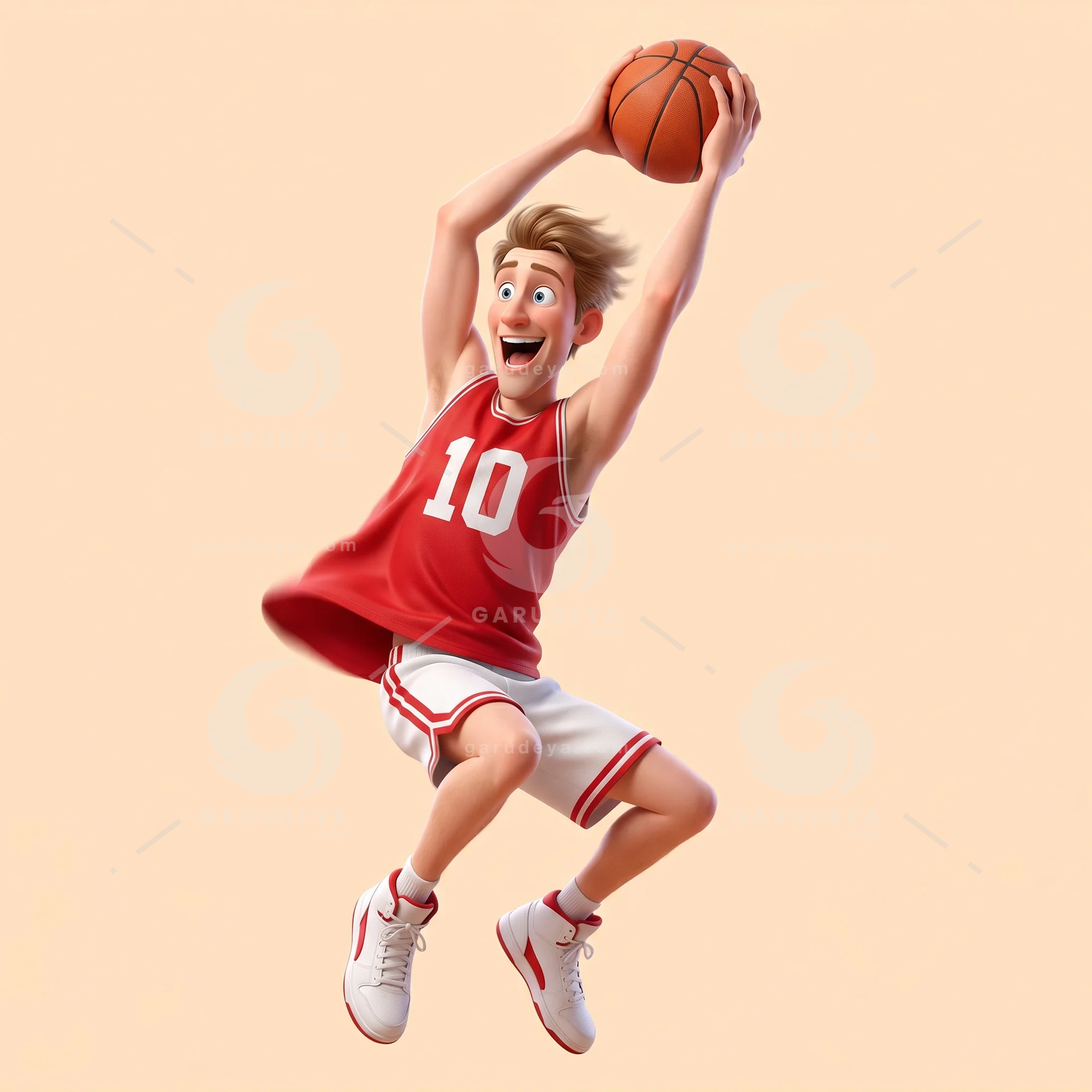 3D Basketball Character Slam Dunk