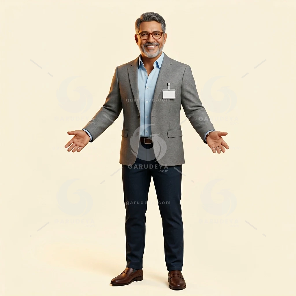 3D Business Character Male HR Manager Onboarding
