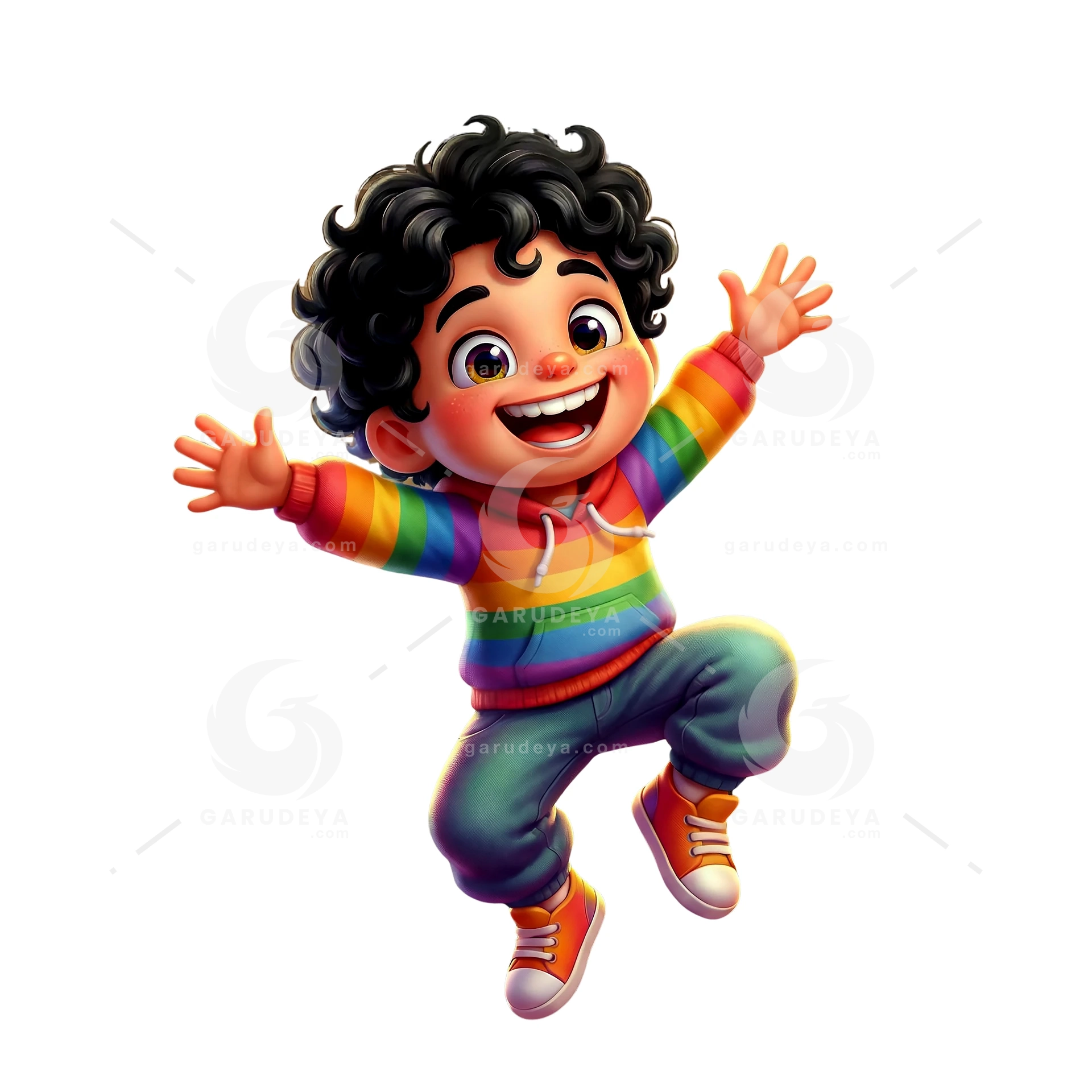 3D Cartoon Kid Dancing Happy Movement
