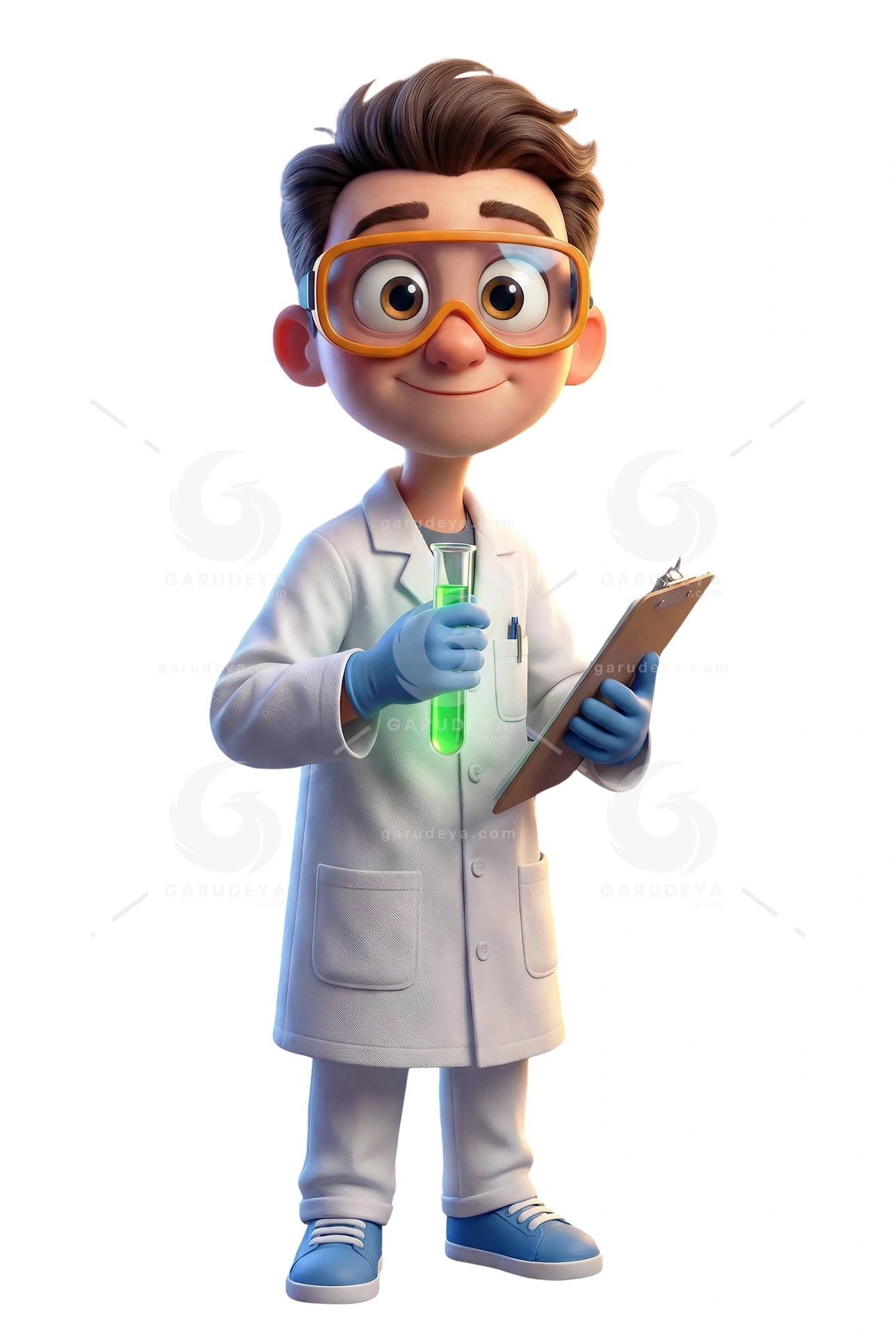3D Cartoon Scientist Character
