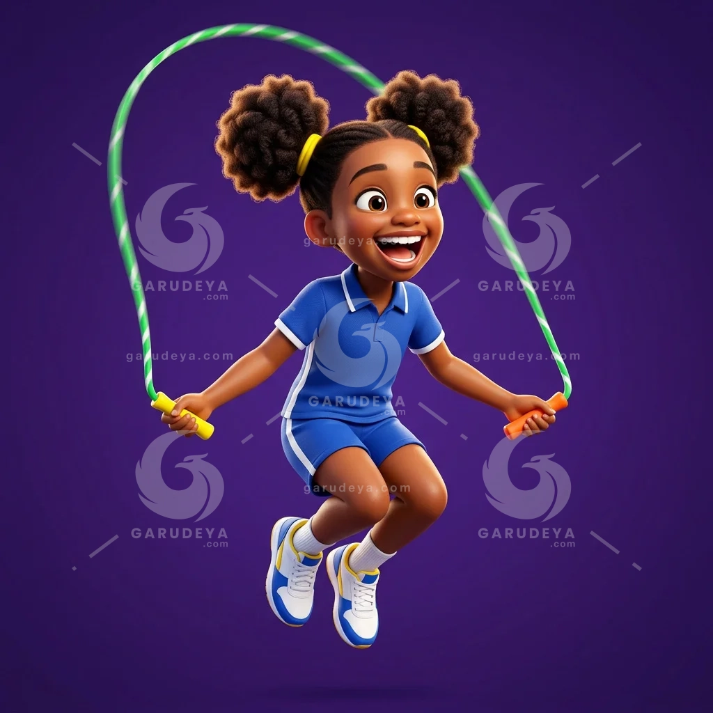 3D School Activity Kids PE Jump Rope