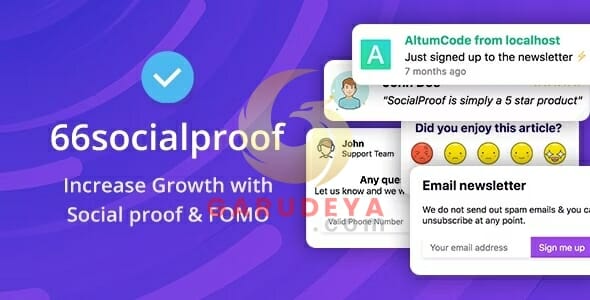 66socialproof – Social Proof & FOMO Widgets Notifications (SAAS)