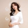 A beautiful Young Asian Beauty woman wearing a white dress and hat-406500610