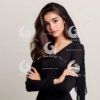 A beautiful young arab woman wearing black color dress-17664528