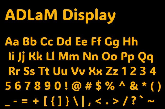 ADLaM Display Font