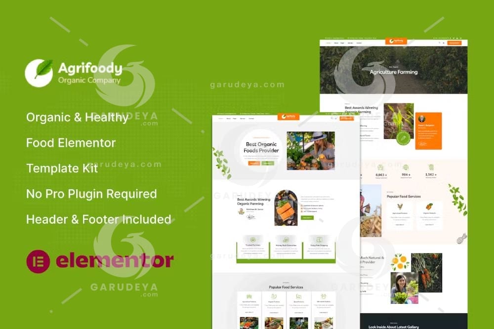 Agrifoody – Organic & Healthy Food Elementor Template Kit