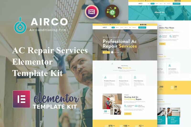 Airco - AC Repair Services Elementor Template Kit