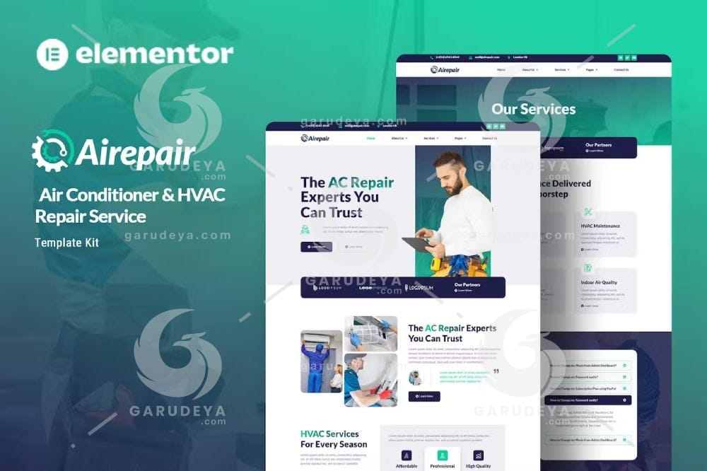 Airepair – Air Conditioner Repair Service Elementor Template Kit