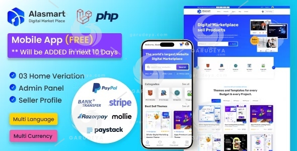Alasmart – Digital Product Download Marketplace Laravel Script