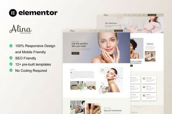 Alina – Skin Care & Dermatology Elementor Template Kit