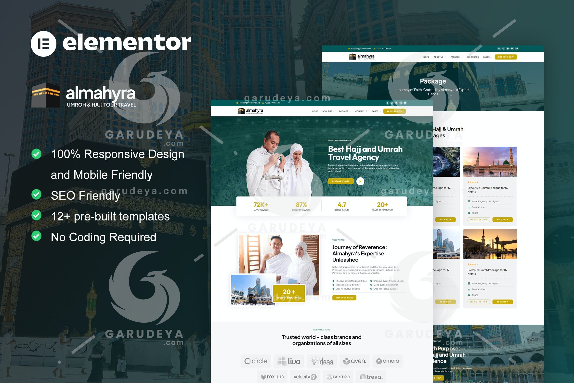 Almahyra – Umrah & Hajj Tour Travel Elementor Pro Template Kit