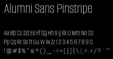 Alumni Sans Pinstripe Font