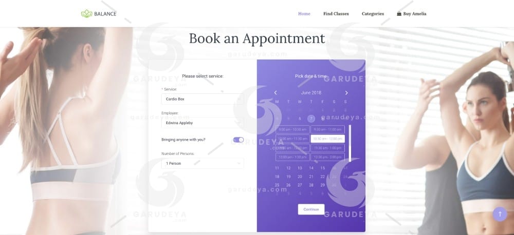 Amelia Booking WordPress Plugin Frontend Booking Wizard View