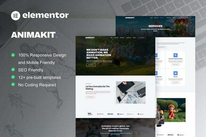 Animakit – Animation Studio Elementor Pro Template Kit