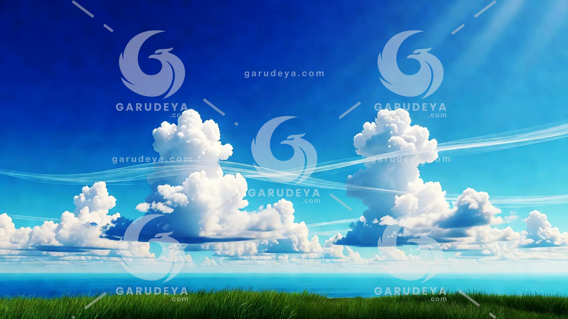 Anime Cloudscape Background With Crystal Air Layers