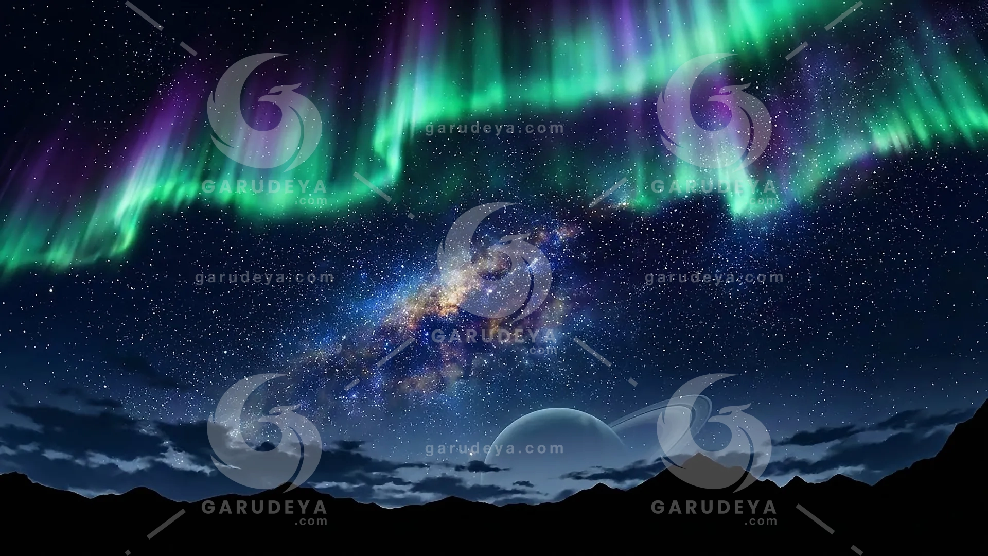 Anime Sky Aurora Cosmic Celestial Lights – 4K video footage