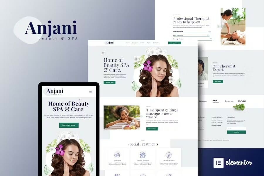 Anjani – Spa & Beauty Elementor Template Kit