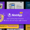 App Landing Page WordPress Theme for Mobile Application Software Design & Development Site - Nextapp