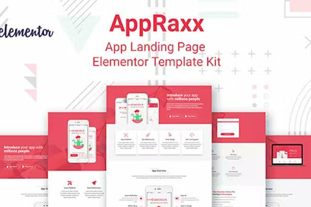 AppRaxx - App Landing Page Elementor Template Kit