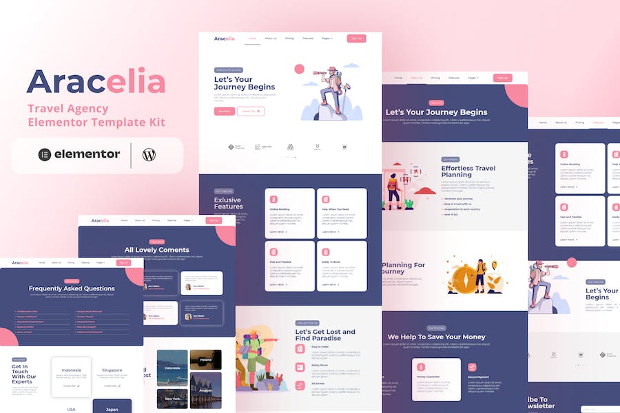 Aracelia – Travel Agency Elementor Template Kit