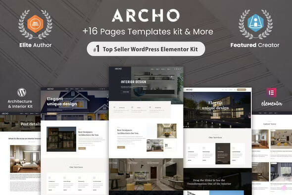 Archo – Architecture & Interior Elementor Template Kits