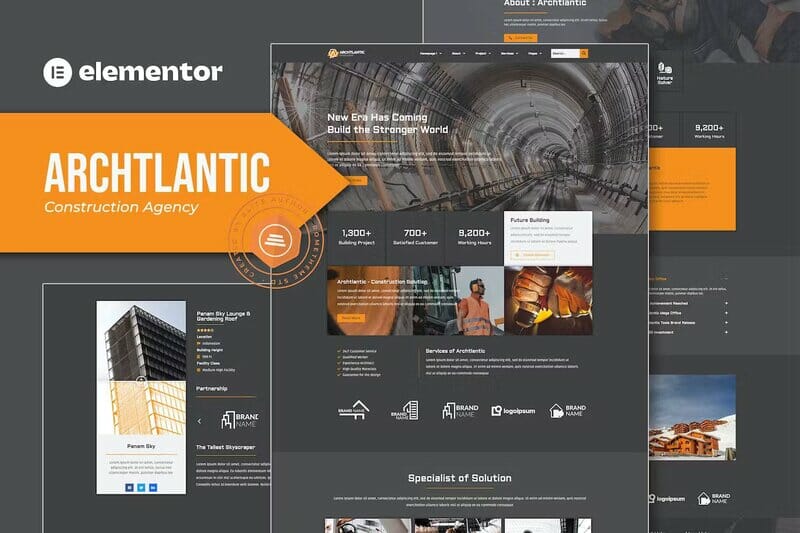 Archtlantic – Construction Agency Elementor Template Kit