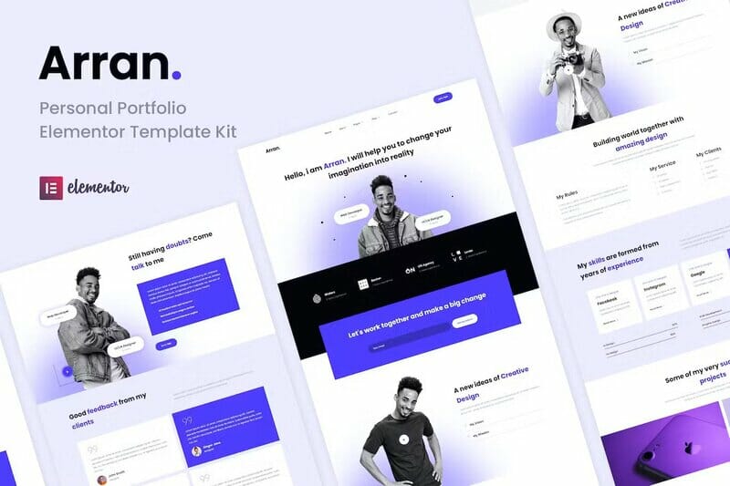 Arran – Personal Portfolio Elementor Template Kit