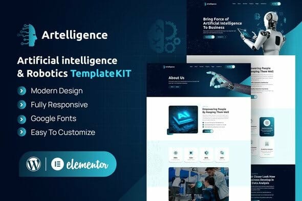 Artelligence – AI & Robotics Elementor Template Kit