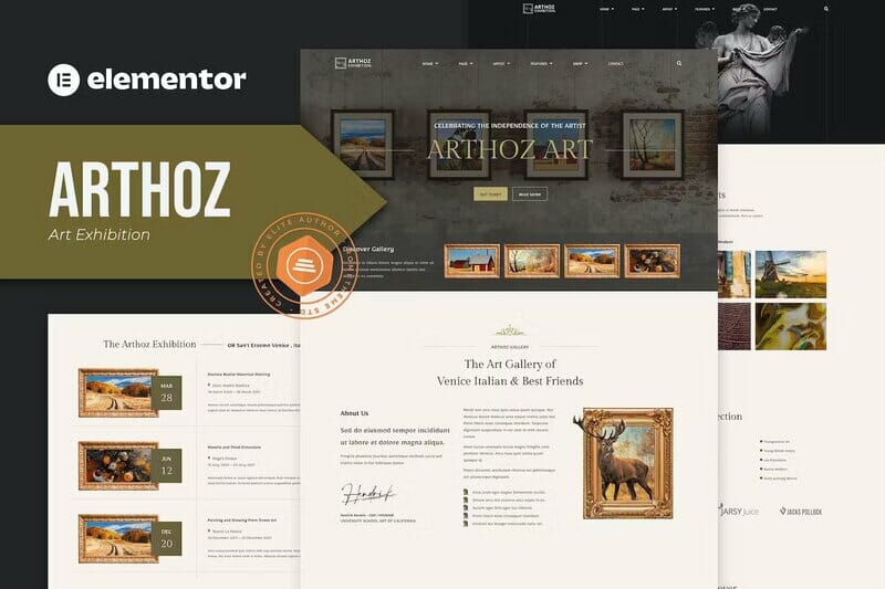 Arthoz – Art Exhibition Elementor Template kit