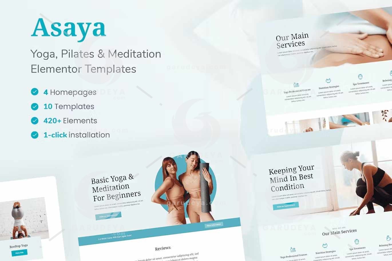 Asaya – Yoga & Meditation Elementor Kit