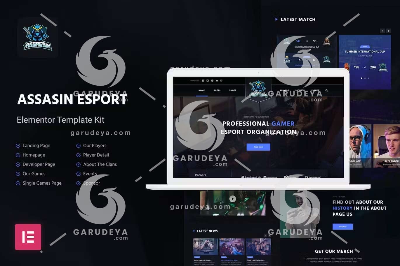 Assasin – eSport & Gaming Elementor Template Kit