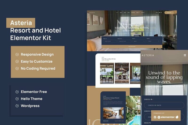 Asteria - Resort & Hotel Elementor Template Kit