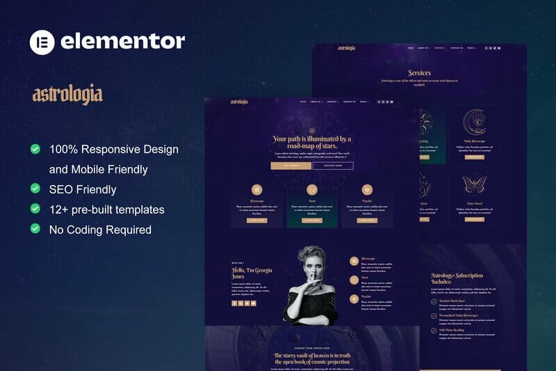 Astrologia – Horoscope Astrology Elementor Template Kit