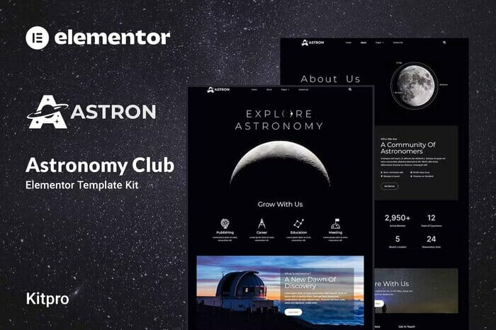 Astron – Astronomy Elementor Template Kit