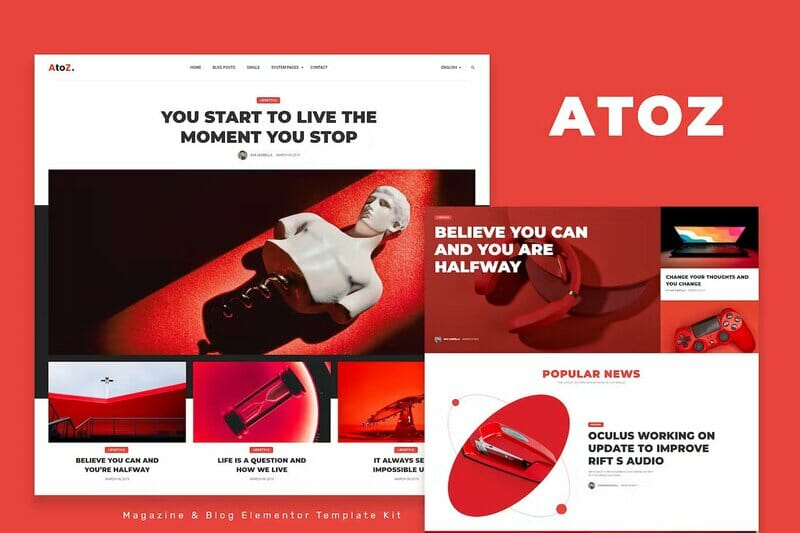 AtoZ – Blog & Magazine Elementor Template Kit